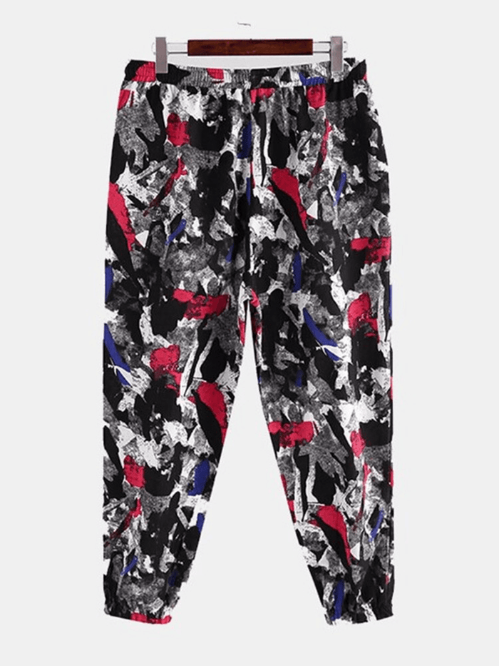 Cotton Ethnic Graffiti Print Harem Trousers