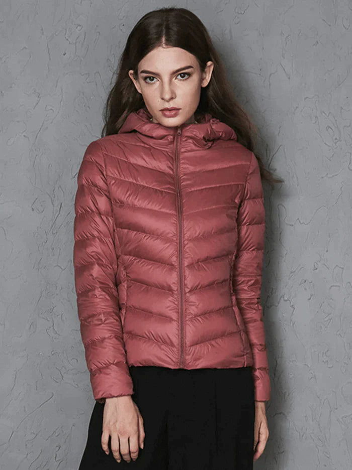 Casual Women Zipper Pure Color Long Sleeve down Jackets