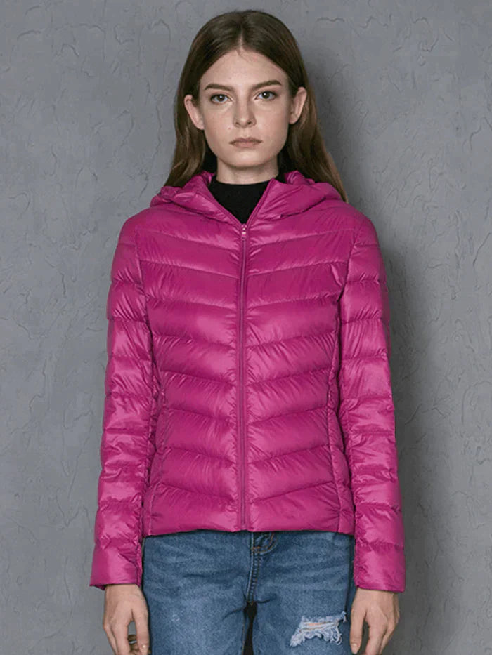 Casual Women Zipper Pure Color Long Sleeve down Jackets