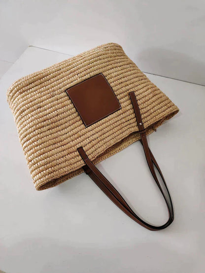 Hand-knitted Straw Woven Bag For Women's Fashion Bucket Beach